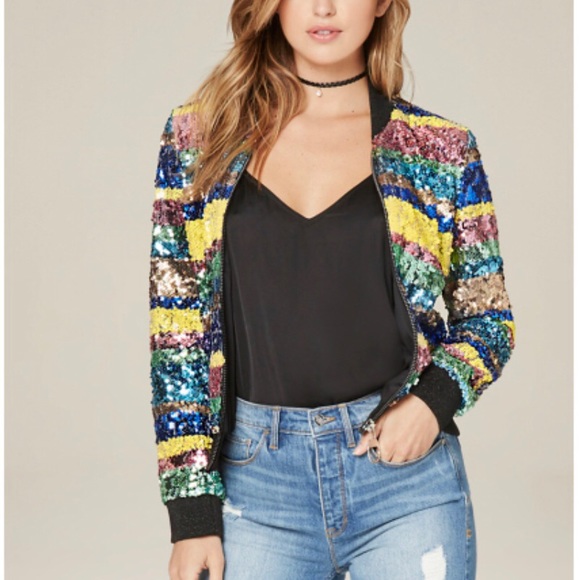 colorful sequin bomber jacket